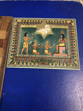 Victorian Christmas Card Large Prang Egyptian Image