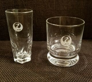 Japan Airlines (jal) Vintage Shot Glass And Whiskey Glass With Logo