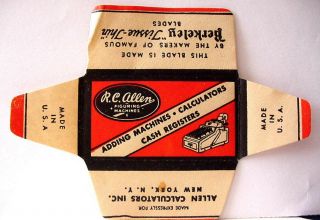 Vintage Extremely Rare R C Allen Cash Registers De Safety Razor Blade
