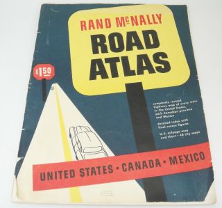 Vintage Rand Mcnally Road Atlas 1952 United States Canada Mexico Cover Wear