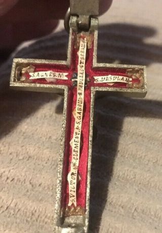 Catholic Relic Relics Reliquary Antique Holy Cross Crucifix Christ Pendant