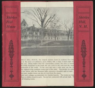 Travel Brochure For Shirley Hill Hotel In Shirley Hill,  Nh C1920s