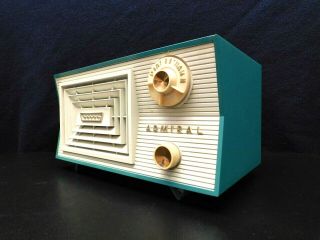 Vintage 1950s Old Admiral Gem Art Deco Antique Blue Bakelite Radio & Plays