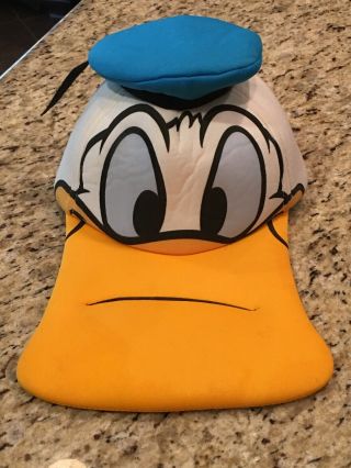 Disney Parks Donald Duck Face Big Form Bill Baseball Hat Cap Adult Size Foam