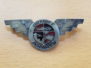 Vintage Braniff Airlines Sterling Silver Wings Pilot Stewardess Pin