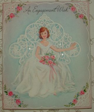 Glittered - Pretty Bride - To - Be - 1960 
