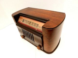 Vintage 1940s Old Bendix Art Deco Mid Century Modern Antique Wood Tube Radio