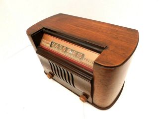 VINTAGE 1940s OLD BENDIX ART DECO MID CENTURY MODERN ANTIQUE WOOD TUBE RADIO 4