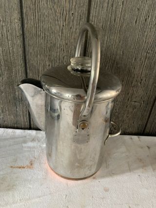 Vintage Revere Ware Coffee Pot Maker 14 - Cup Percolator Copper Clad Bottom