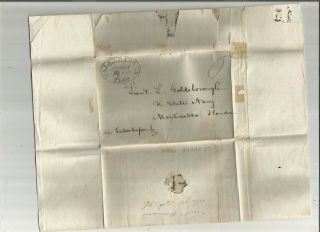 1836 Florida Territorial Stampless Folded Ltr,  Tallahassee,  To U.  S.  Navy Lt.  Gold