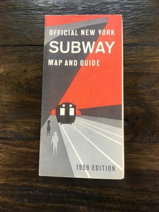Vintage 1959 Official York City Subway Map And Guide Nyc Transit