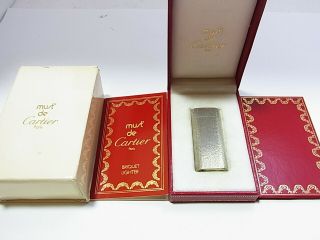 Cartier Paris Gas Lighter Mini Short Silver Plated Swiss Made Etc