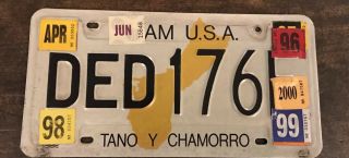 Vintage 1990’s Guam License Plate.  Tano Y Chamorro.  Foreign But American