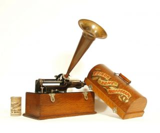 , All - 1900 Edison Home Phonograph W/original Brass Horn