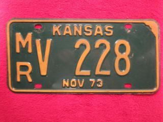 License Plate Car Tag 1973 Kansas Mr V 228 [z279]