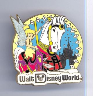 Wdw Disney World Fairy Tinker Bell Riding Carousel Horse Retro Attraction Le Pin