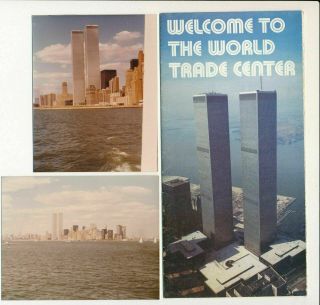 Vintage 1977 World Trade Center Twin Towers 2 Photos & Brochure Wtc 9/11 Nyc