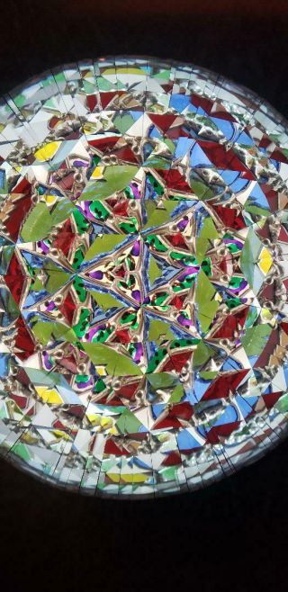 Stained glass kaleidoscope with amethyst crystal 4