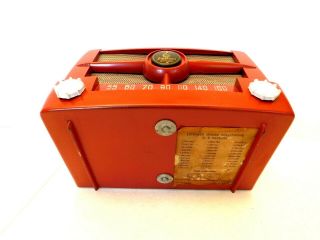 1940s VINTAGE OLD RESTORED EMERSON ART DECO ANTIQUE MACHINE AGE PLASTIC RADIO 6