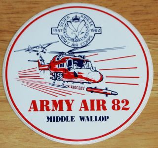 1982 Aac Army Air Corps 25th Anniversary Middle Wallop Lynx Helicopter Sticker