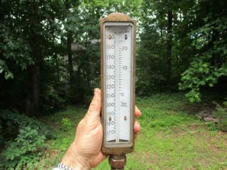 Antique Vintage Taylor Binoc Pressure Gauge Heavy Brass Thermometer Steampunk