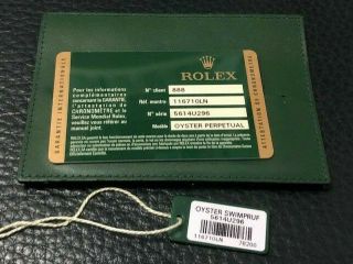 Rare Rolex 116710ln Gmt Master Card W/green Tag Random Series
