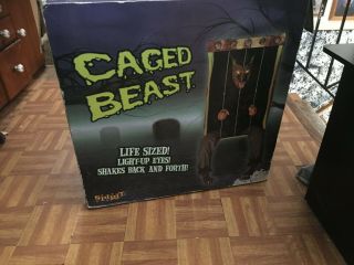 Spirit Halloween Caged Beast Animated Prop; Fully Working; Gemmy Yj
