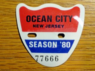 1980 Ocean City Jersey Beach Tag Badge Season