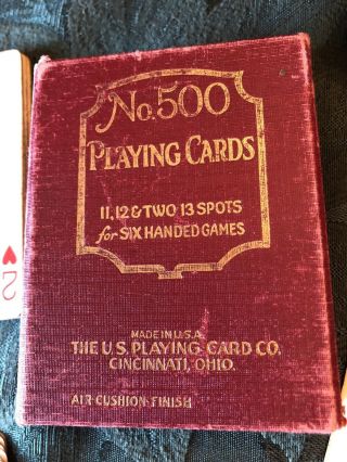Antique 1911 No.  500 Playing Cards Good Luck Symbol Swastika