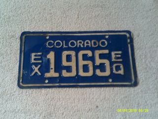 Colorado Motorcycle Cycle License Plate Ex 1965 Eq Rare