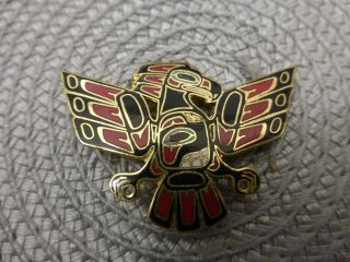 Vintage Enamel Pin Thunderbird By David Audette Sitka Alaska