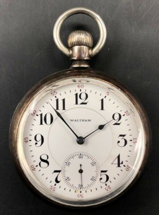 1902 Waltham 18s 23j Antique Double Sunk Pocket Watch Vanguard/1892 12033725 Of