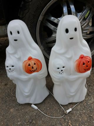 Halloween Ghost With Pumpkin And Skull Blow Molds By Empire Molds U.  S.  A