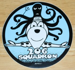 Old Raf Royal Air Force 206 Squadron Hs Nimrod Octopuss Sticker
