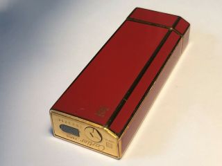 Vintage Cartier Red Lacquer Lighter Plaque Or G Paris 1c93748