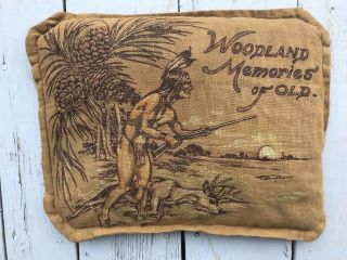 Antique Vintage Souvenir Adirondack Balsam Pillow Indian Deer