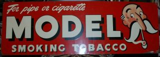 1920s / 1930s Model Smoking Pipe / Cigarette / Tobacco Tin Metal /sign