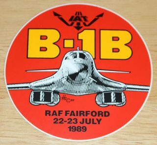 1989 Riat International Air Tattoo Usaf Us Air Force B - 1b Bomber Sticker