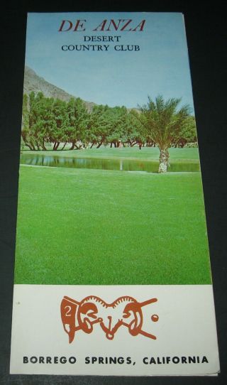 Vintage 1960s De Anza Golf Estates & Country Club Brochure Borrego Springs,  Calif