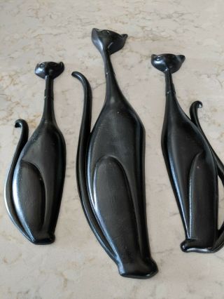 Vintage Mid - Century Sexton Metal Cats Wall Hanging Decor Set Of 3