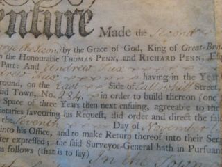 1753 vellum printed deed philadelphia hamilton signed Penn colonial document 2