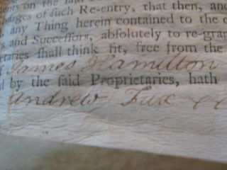 1753 vellum printed deed philadelphia hamilton signed Penn colonial document 7
