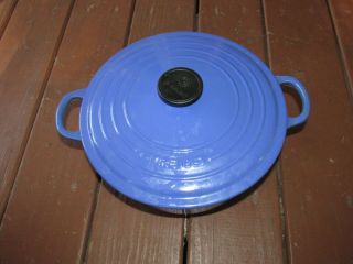 Le Creuset Purple/blue Enameled Cast Iron 26 Dutch Oven W/ Lid Made In France