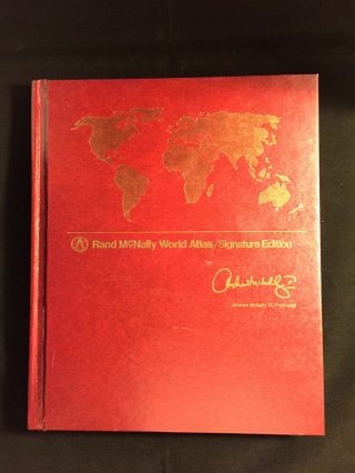 Vintage Rand Mcnally World Atlas / Signature Edition Copyright 1986 Hardcover