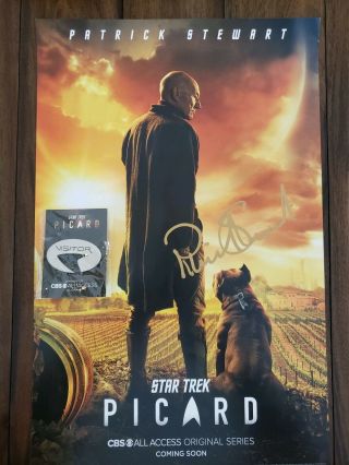 Sdcc19 Exclusive Star Trek Sir Patrick Stewart Picard Signed Poster Very Limited