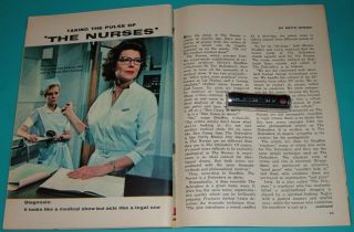 1962 Tv Article The Nurses Zina Bethune & Shirl Conway Medical Show
