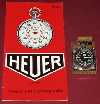 1960s Heuer Sebring Decimal Stopwatch - Dash Mount Rally Watch & Advertisement