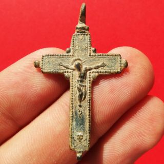 Awesome 17th Century Crucifix Cross Old Arma Christi Religious Charm Found