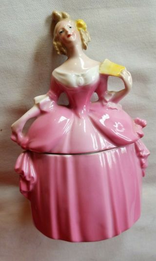 Madame Pompadour Dresser Doll Powder Jar - E & R Germany - Antique Vintage