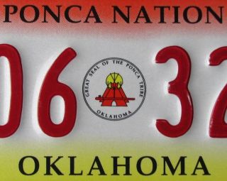 Oklahoma Ponca Nation Indian Tribe Specialty License Plate 006 322